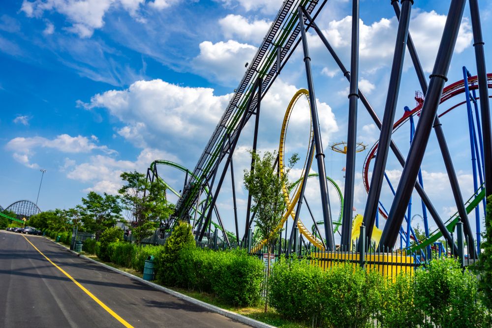 Rollercoaster at Six Flags Great Adventure Park