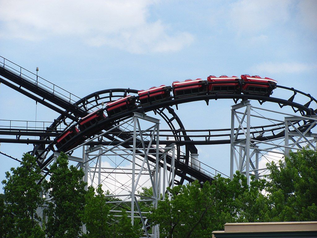 Roller coaster at Six Flags St. Louis