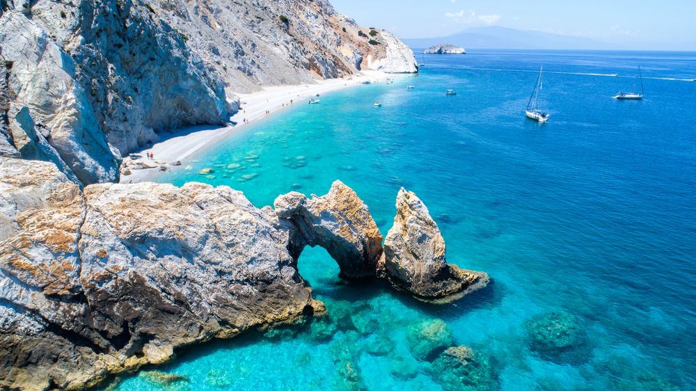 View of the gorgeous waters of Skiathos