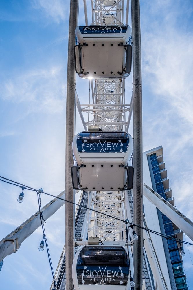 Closeup of the cabins at SkyView Atlanta