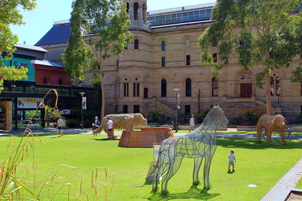 Animal statues at South Australian Museum