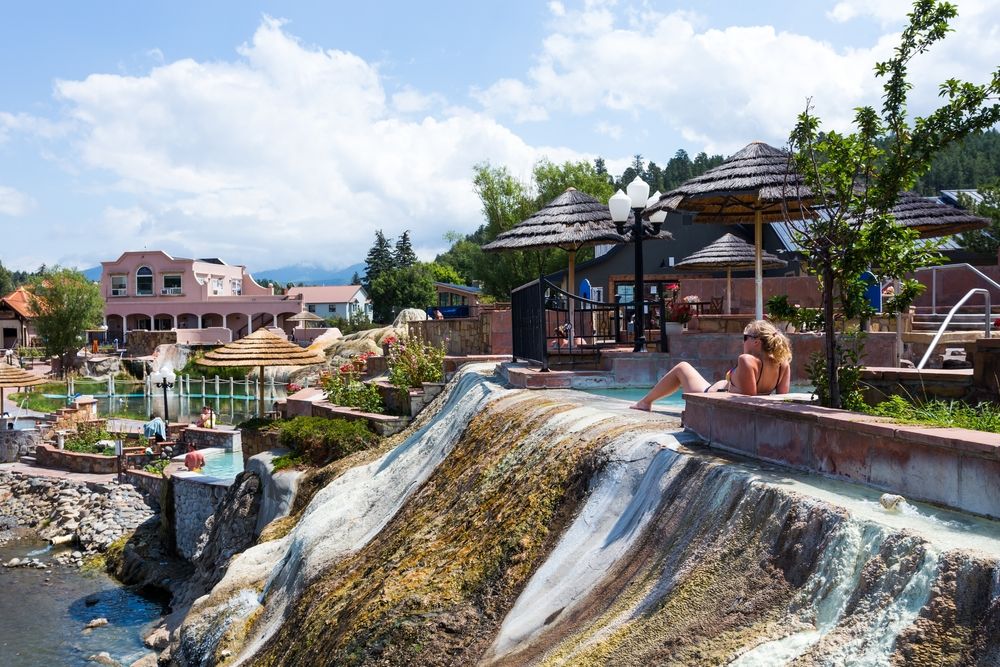 A woman enjoying the view from Springs Resort and Spa