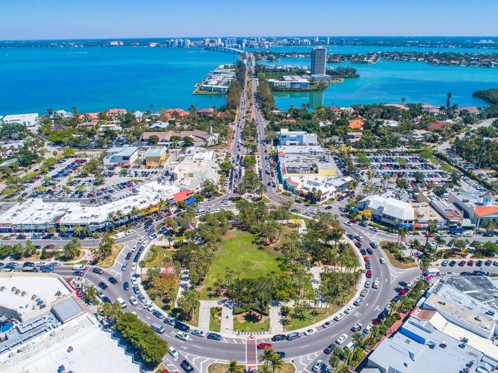 Bird's eye view of St. Armands Circle