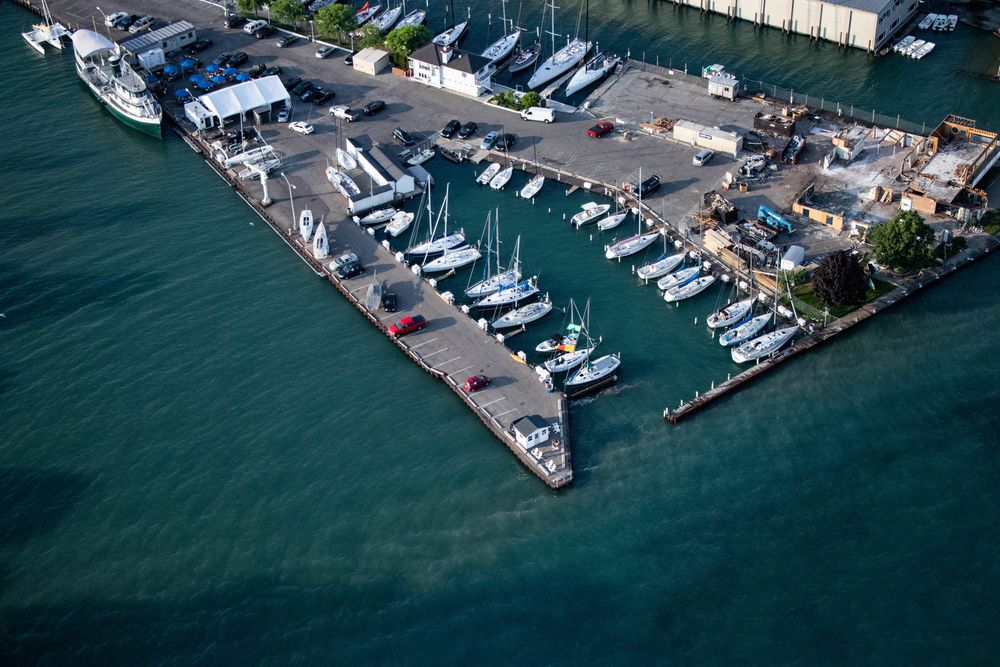 Bird's eye view of the St. Clair Boat Harbor