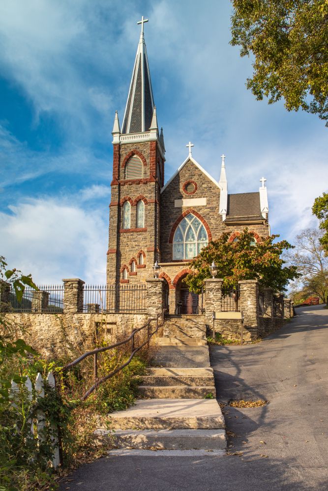 Front view of St. Peter's Roman Catholic Church