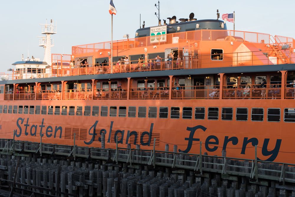 Close up of a Staten Island Ferry