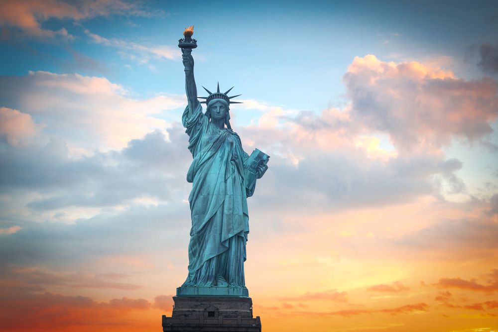 Closer view of Statue of Liberty