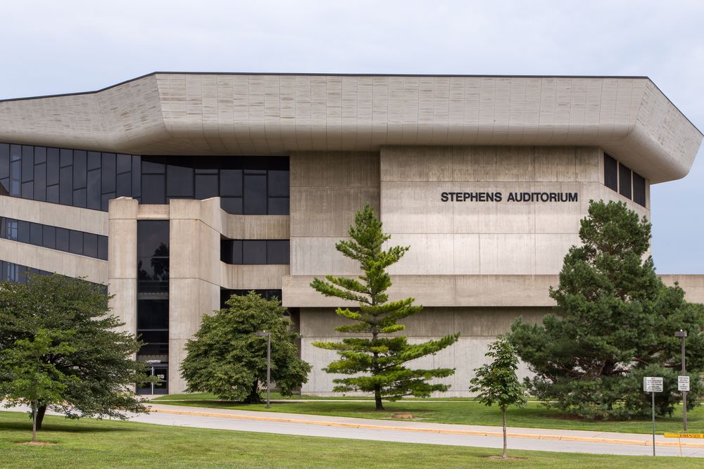 Exterior of Stephens Auditorium, Iowa