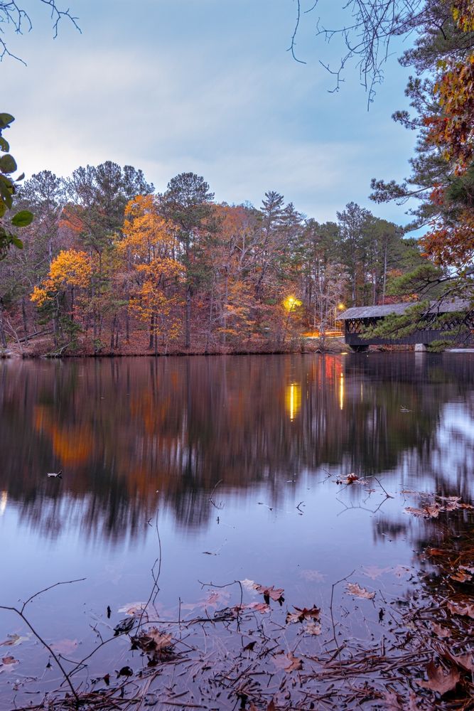Twilight view of the Stone Mountain Park