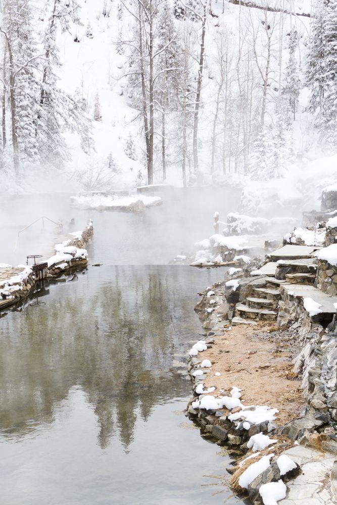 View of the Strawberry Hot Springs
