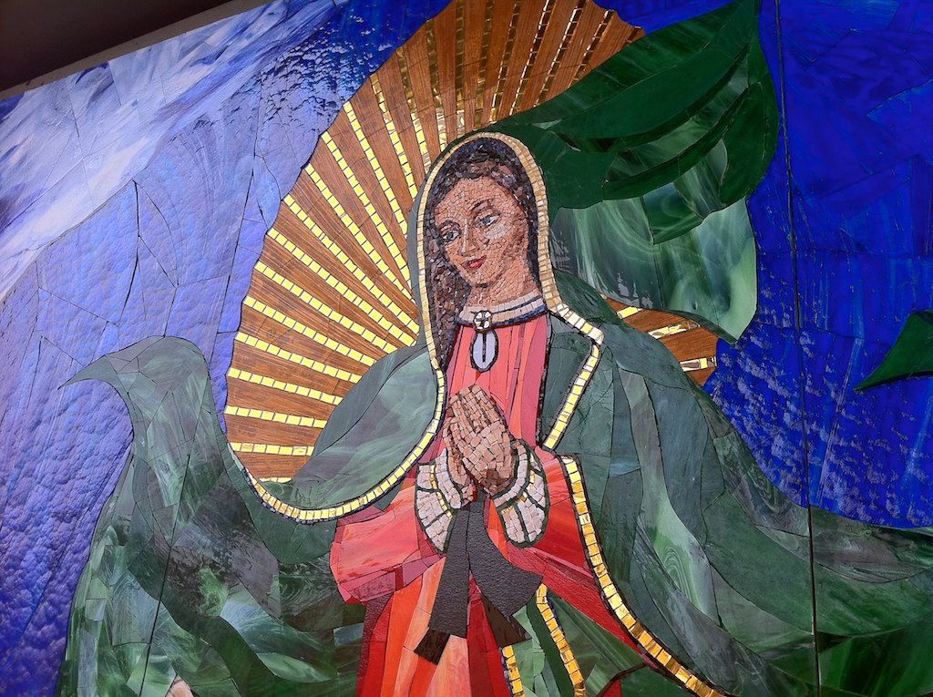 View of the Virgin of Guadalupe's Painting at Surfing Madonna