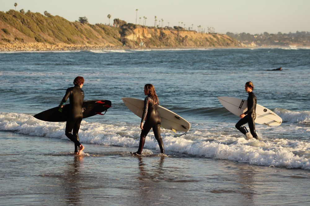 Surfers at Swami's Beach