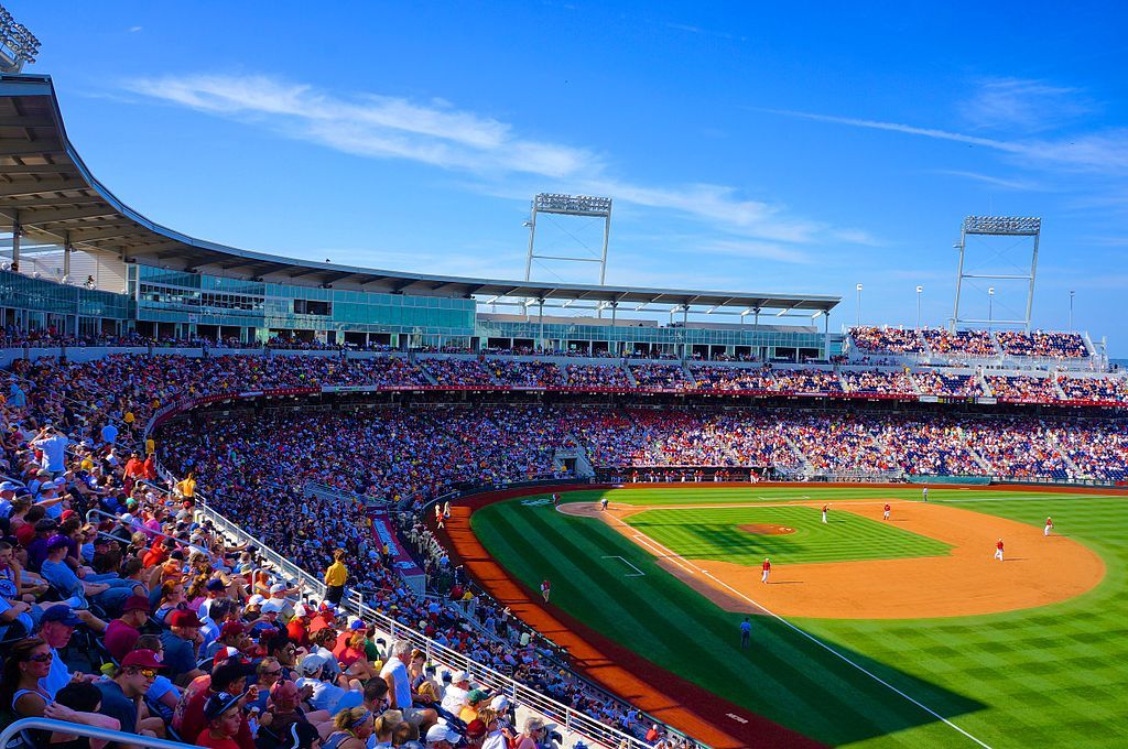 Stadium filled with audience at T D Ameritrade Park