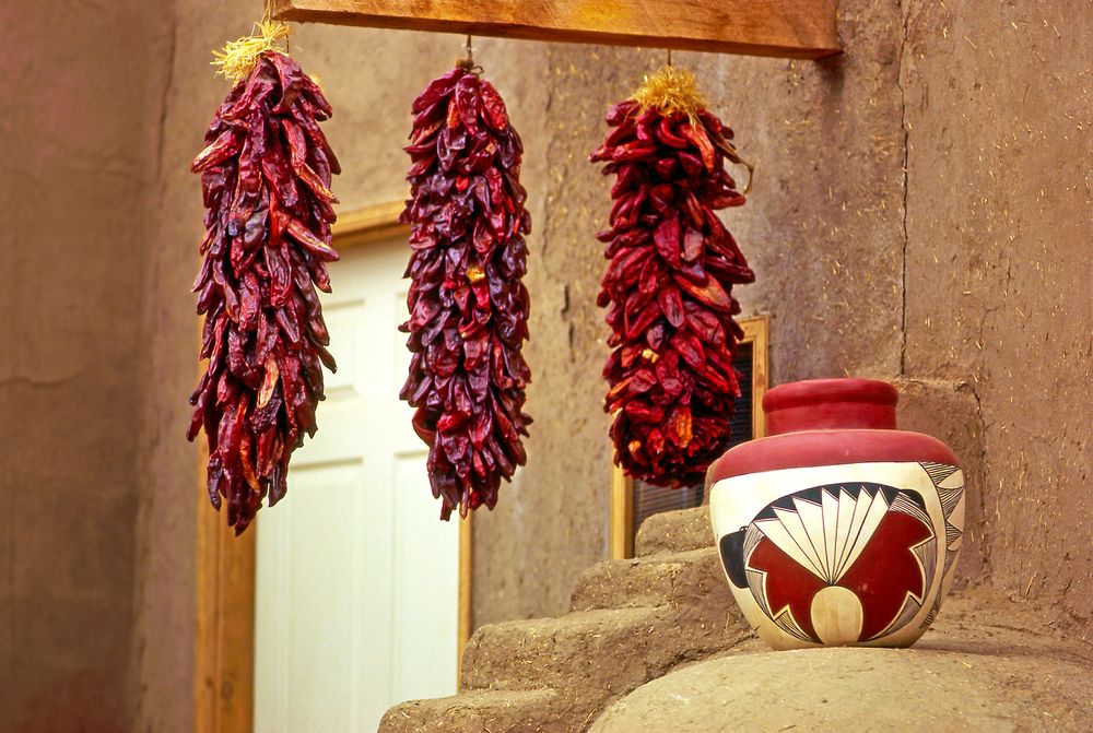 Hanging peppers at Taos Pueblo