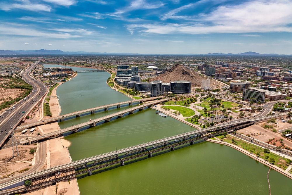 Aerial view of Tempe Town Lake
