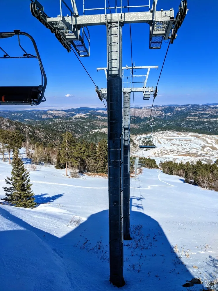 Ski lift chairs at Terry Peak Ski Area