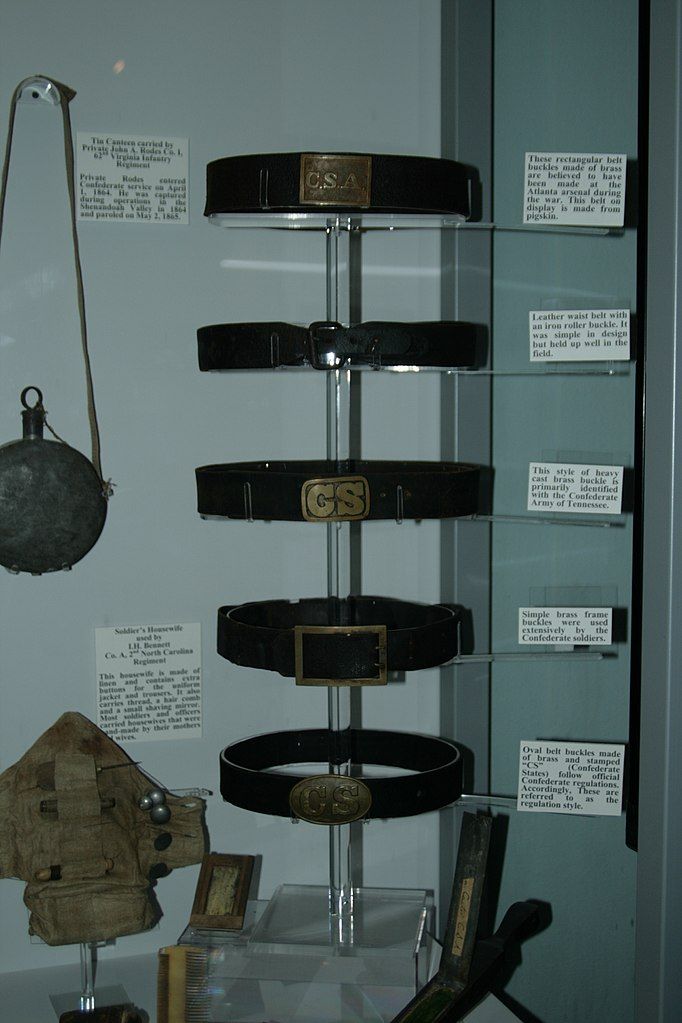 CSA Belts displayed at Texas Civil War Museum
