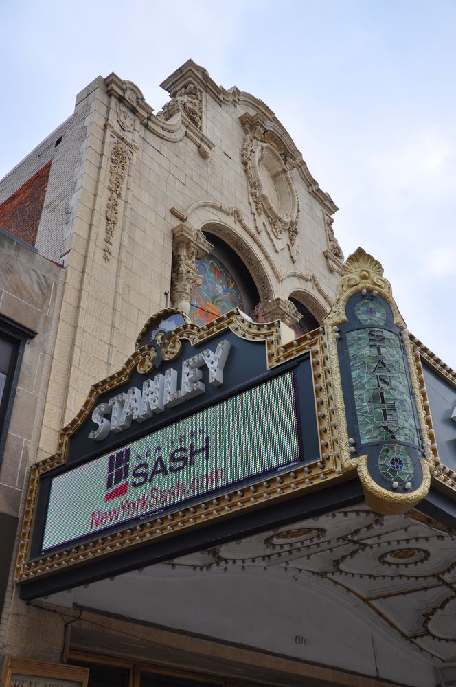 Closeup view of The Stanley Theatre