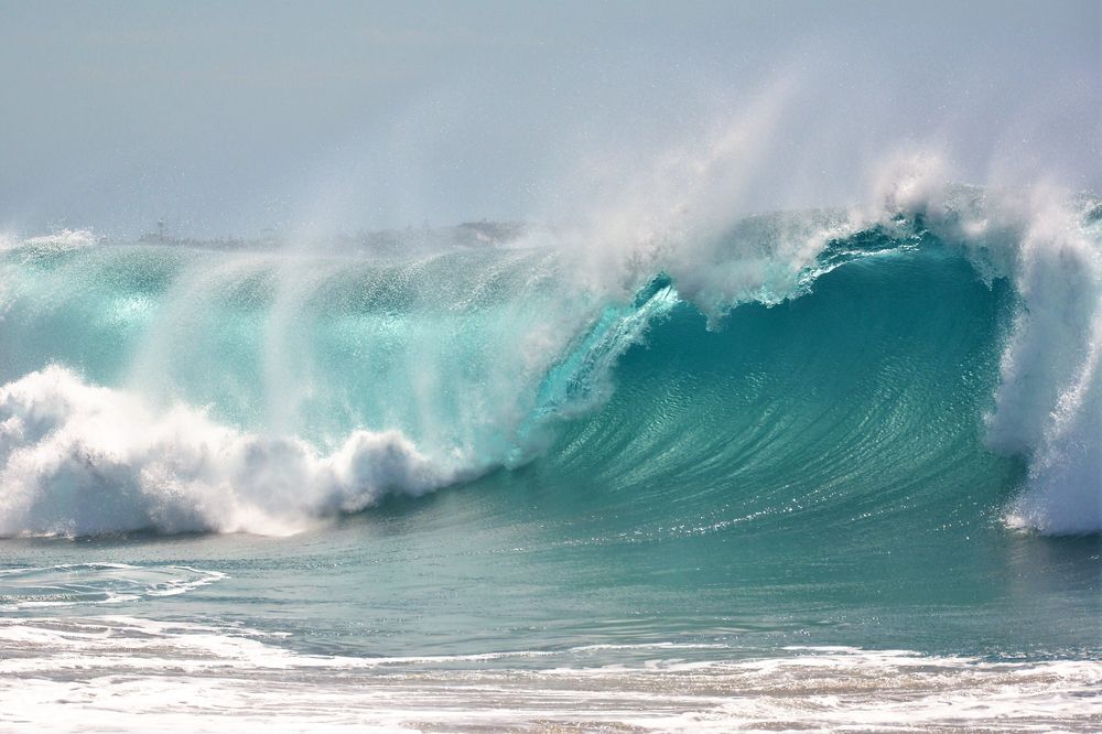 Crest of huge waves at The Wedge