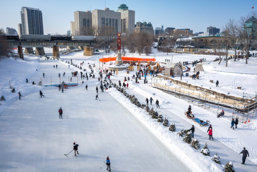 Ice rink near the forks