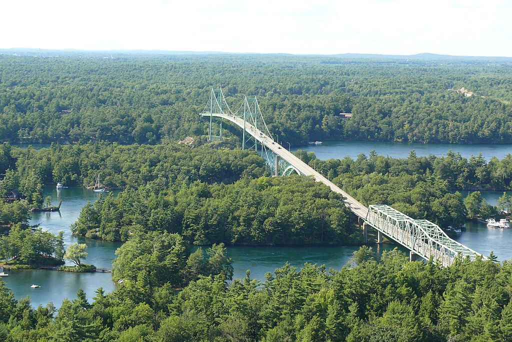Aerial View of Thousand Islands Bridge