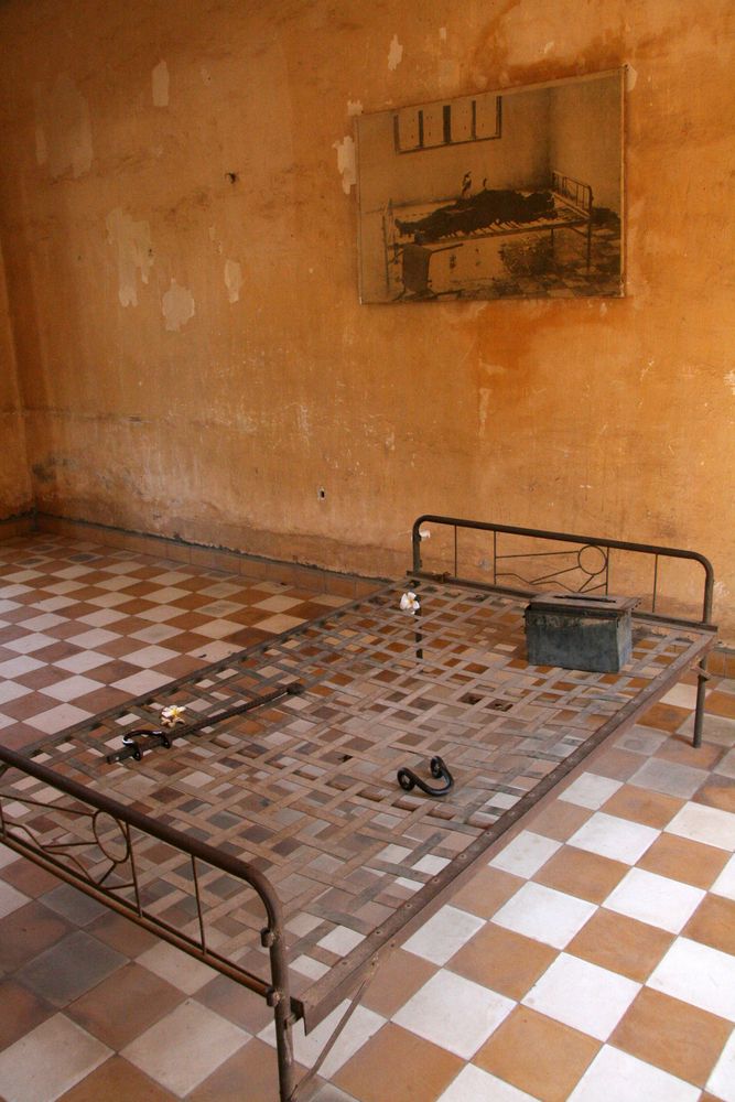 Prison cells in Tuol Sleng Museum