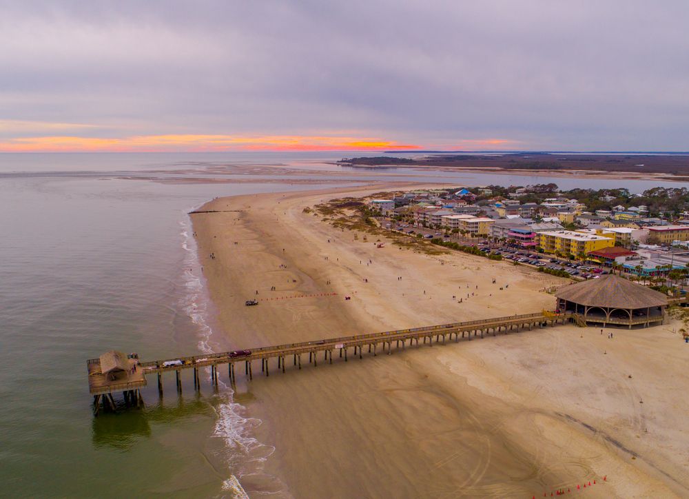 Aerial view of Tybee Pier