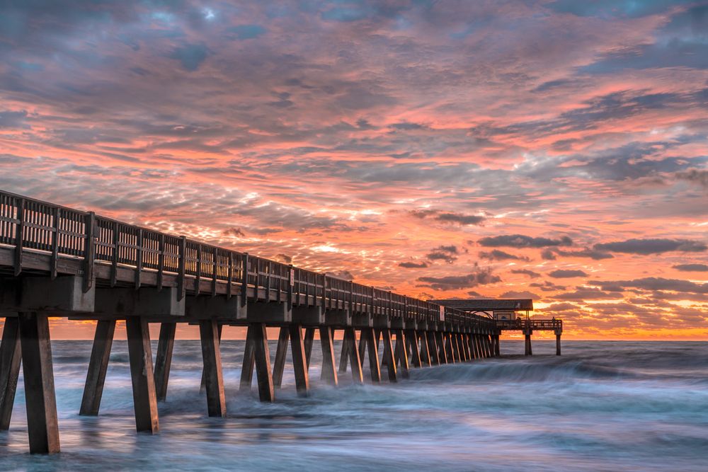 Sunset over Tybee Pier