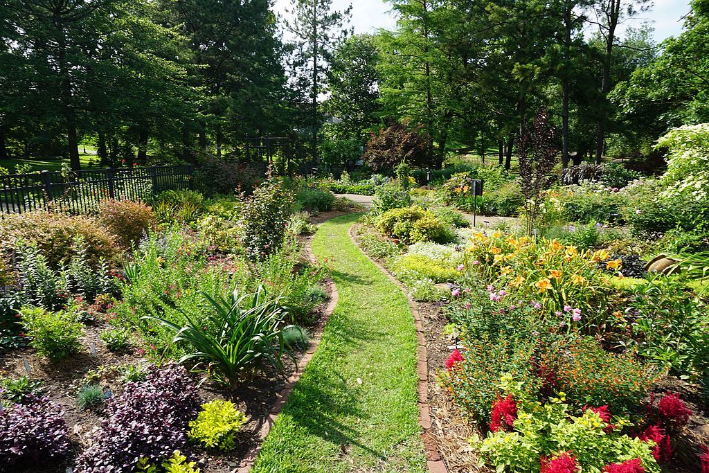Sunny landscape of Tyler Rose Garden