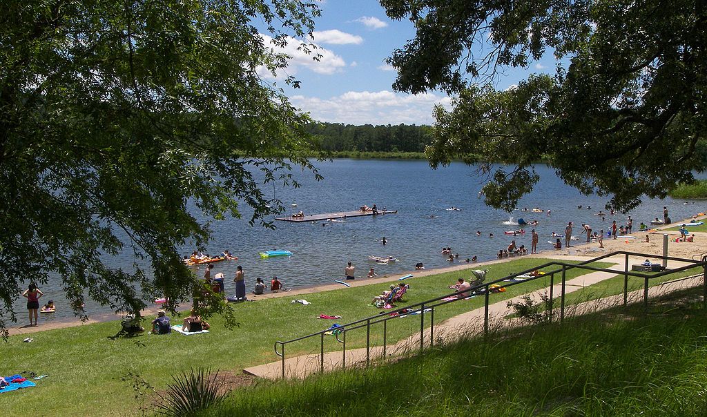 People swimming at Tyler State Park