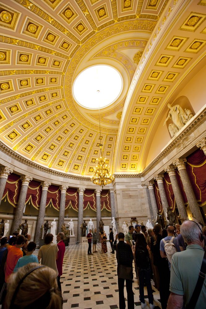 Visitors touring the U.S. Capitol
