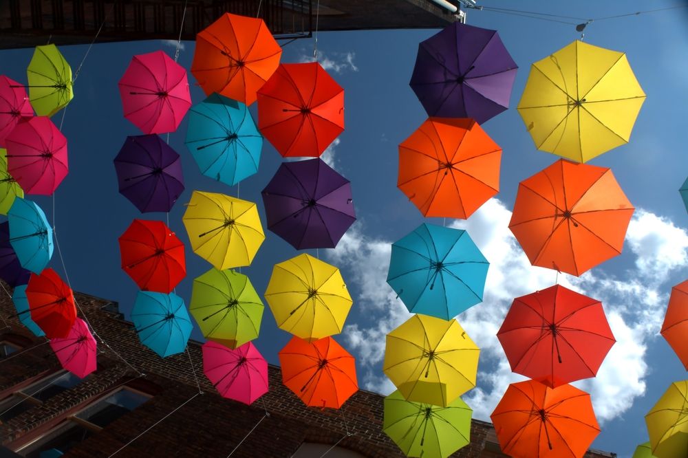 Colorful umbrellas at Umbrella Alley
