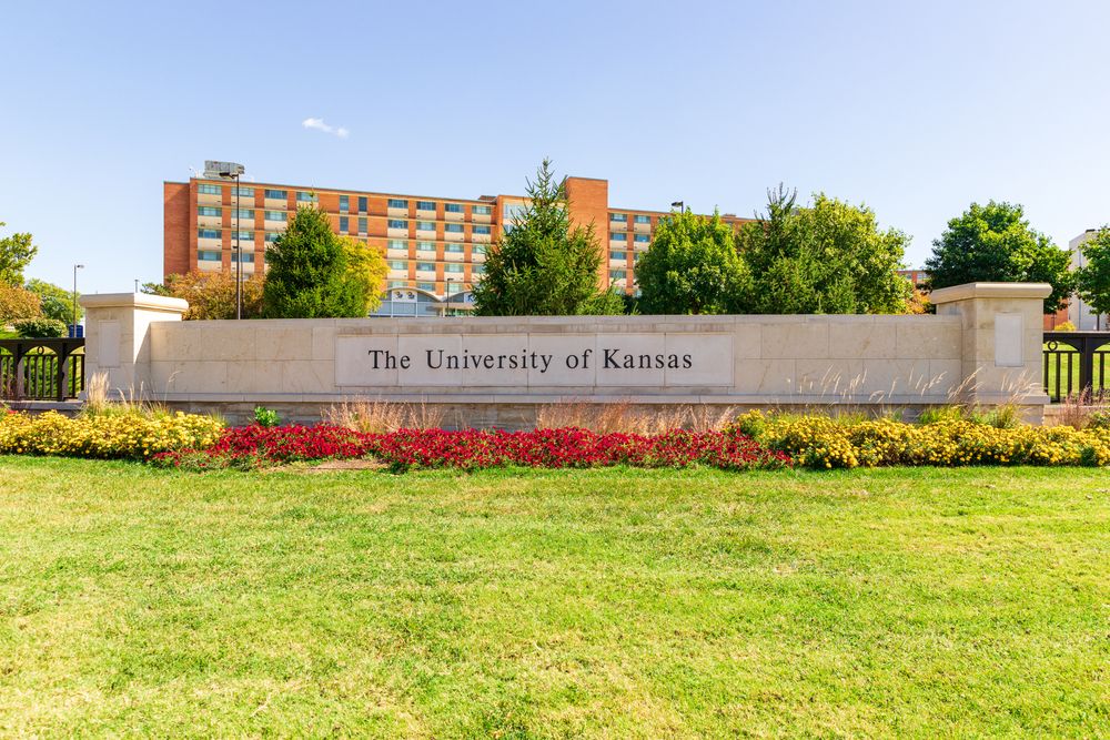Welcome sign of University of Kansas
