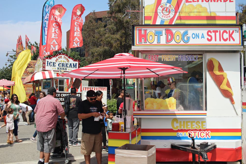 Food stalls at Upland Lemon Festival