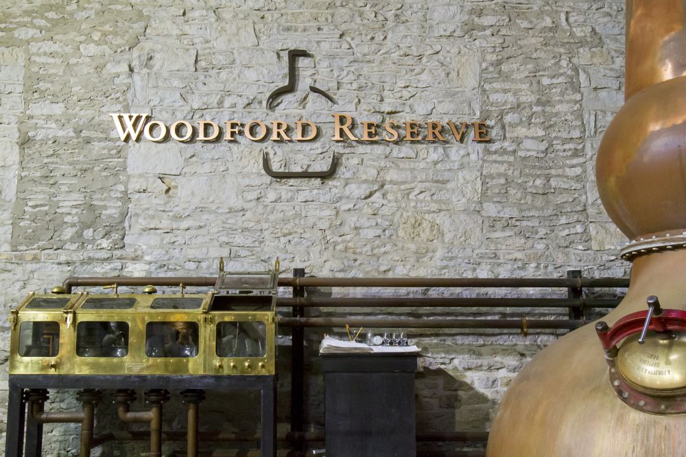 Signage and logo of Woodford Reserve Distillery