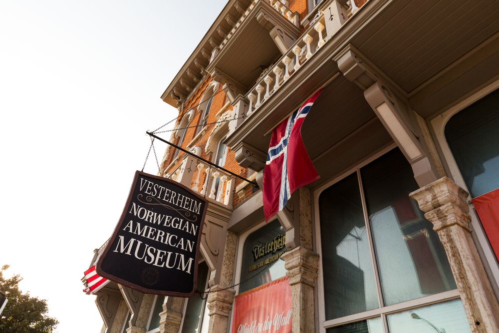 Signage of Vesterheim Norwegian-American Museum