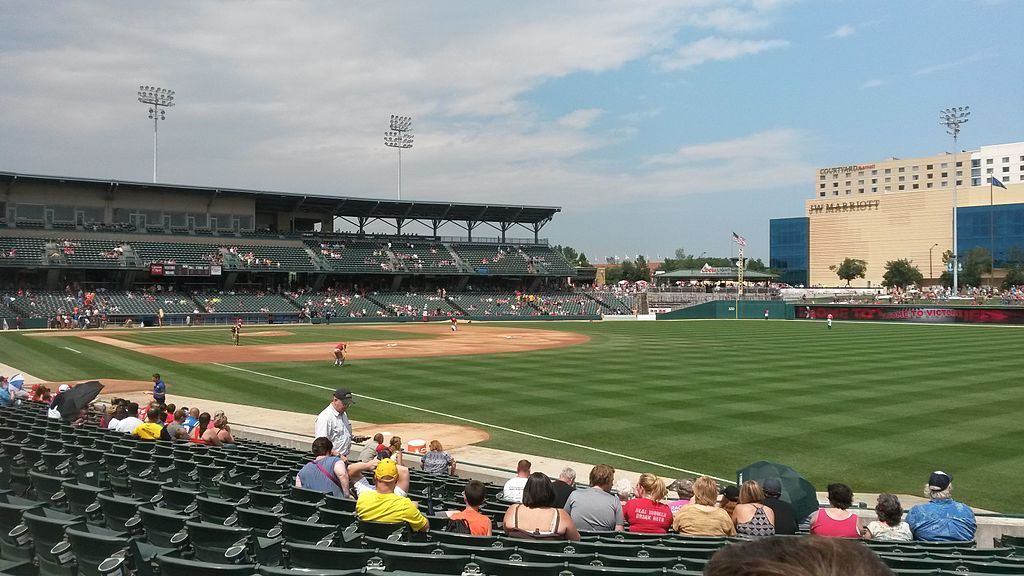 People watching a baseball match at Victory Field