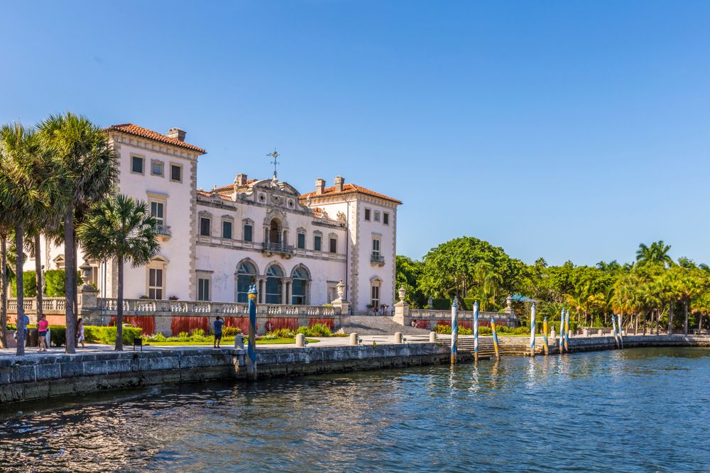 Water front view at Vizcaya Museum and Gardens