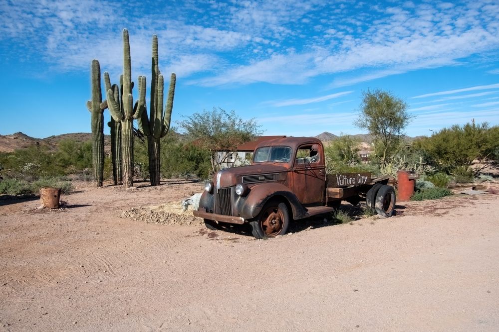 Abandoned truck at Vulture City Ghost Town