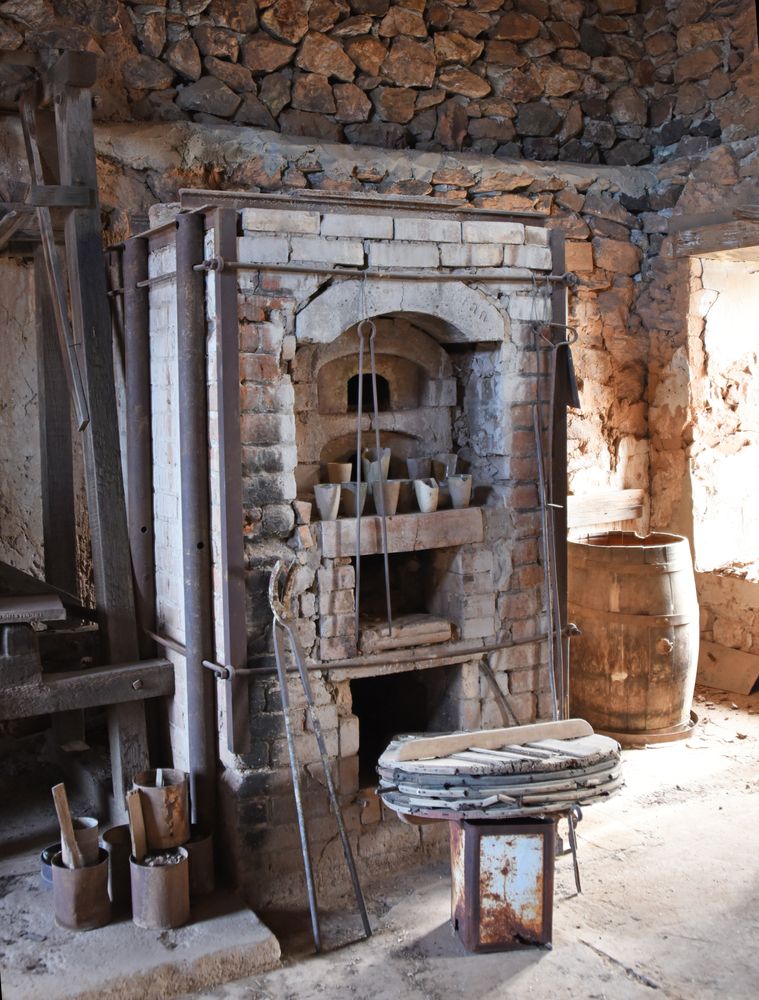 Interior of an abandoned house at Vulture City Ghost Town