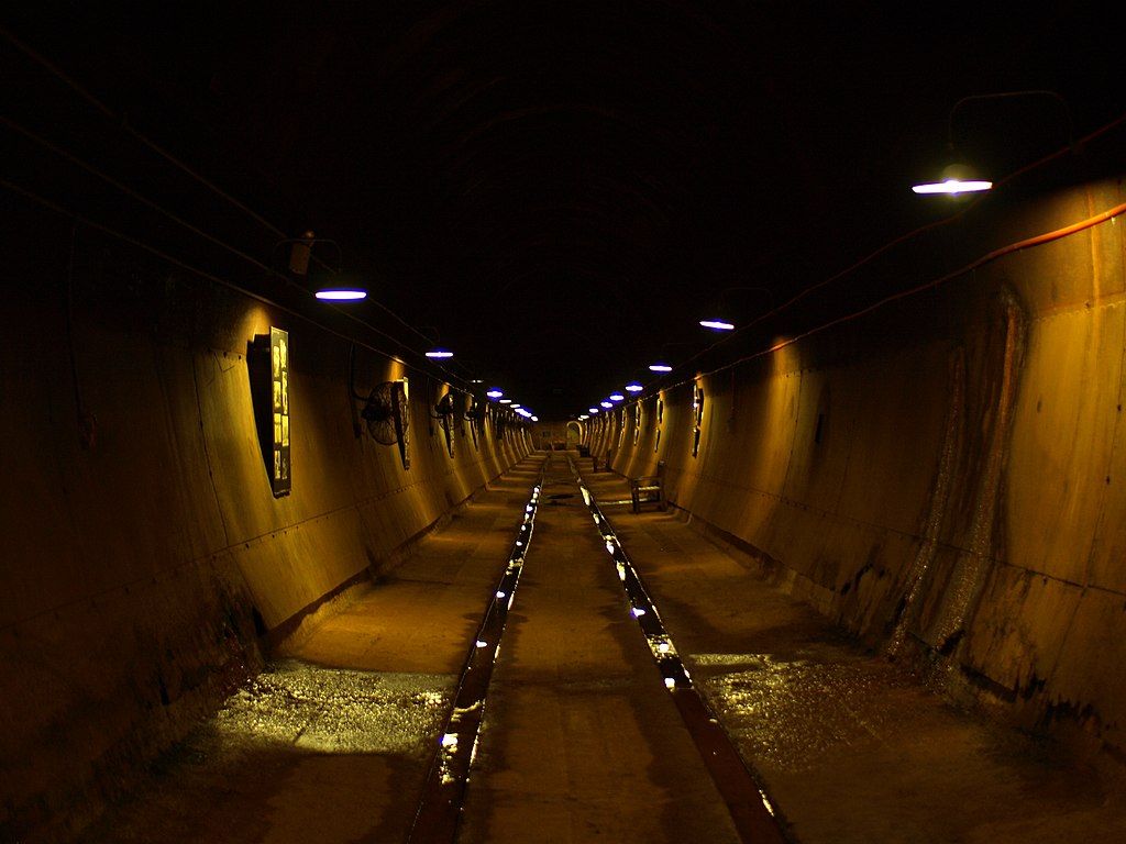 Long dark WWII Oil Storage Tunnels