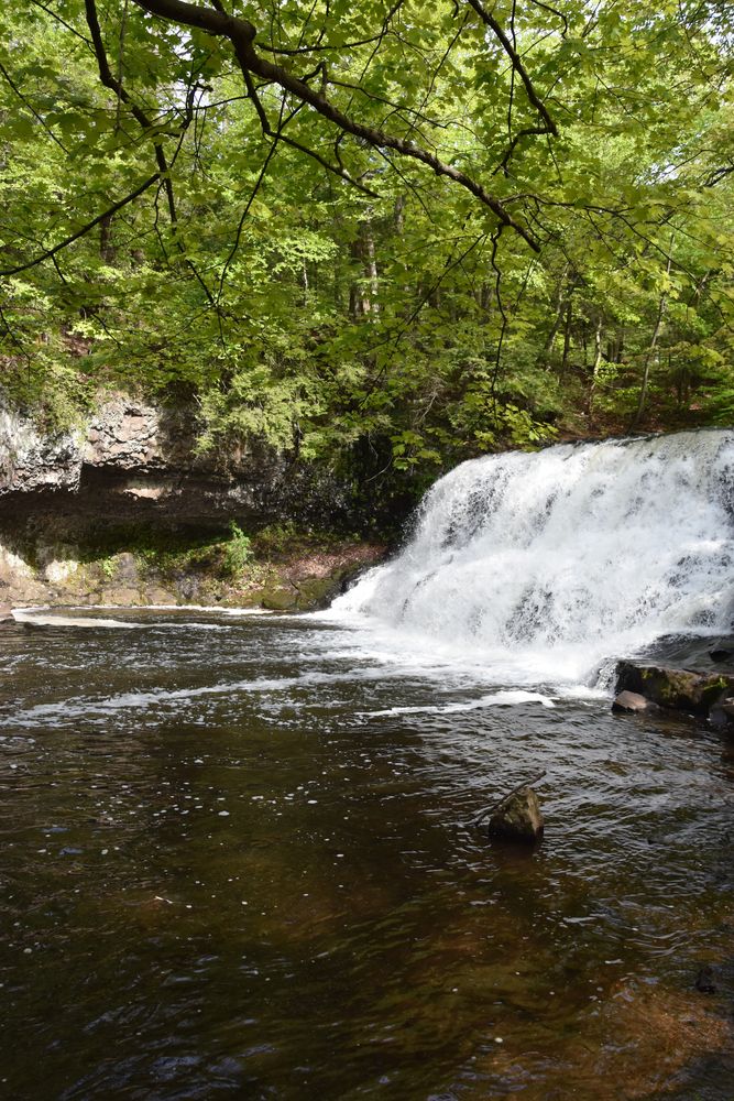 Scenic view of water falls at Wadsworth Falls State Park
