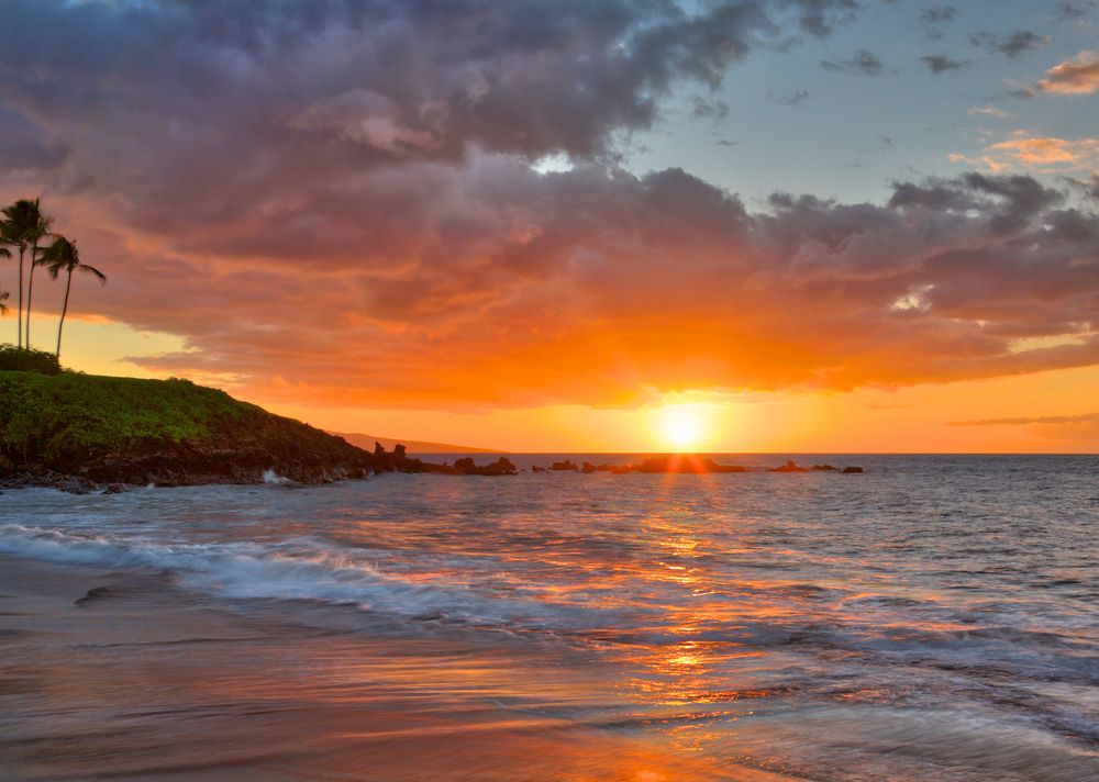 Picturesque sunset at Wailea Beach