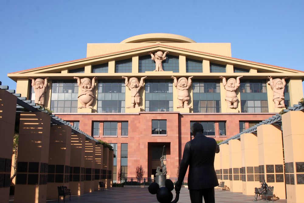 Exterior of Walt Disney Studios in Burbank