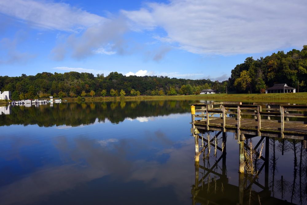 Wooden pier at Warriors' Path State Park