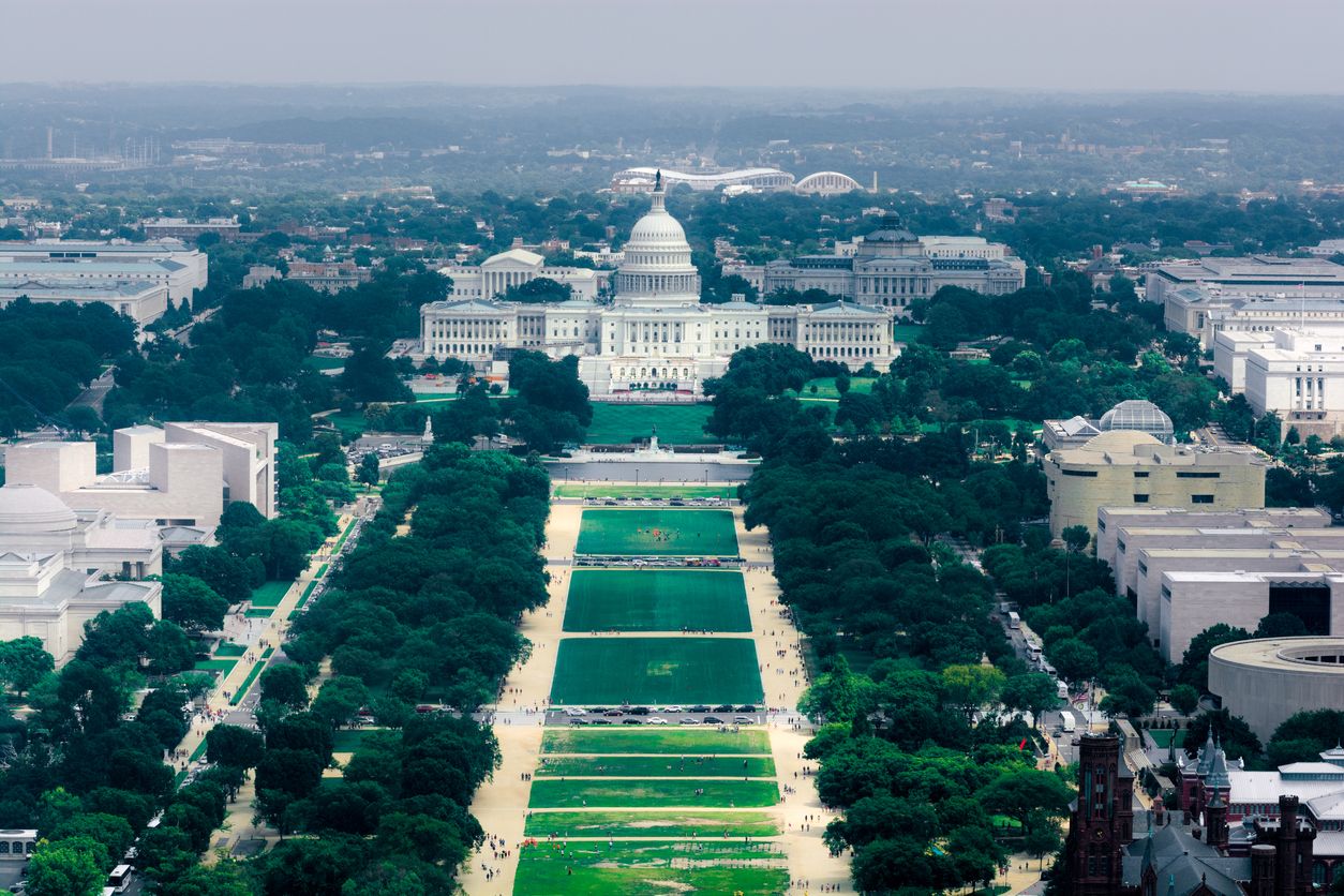 Aerial view of National Mall