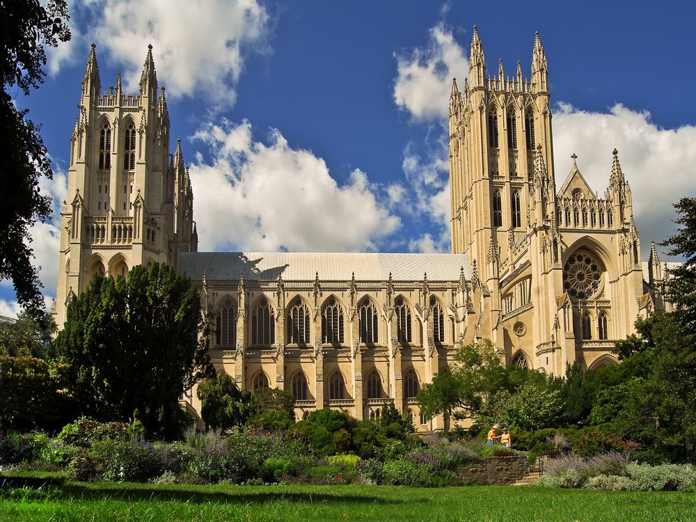 Side view of Washington National Cathedral