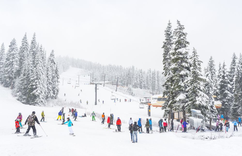 People enjoy skiing at Washington- Stevens Pass