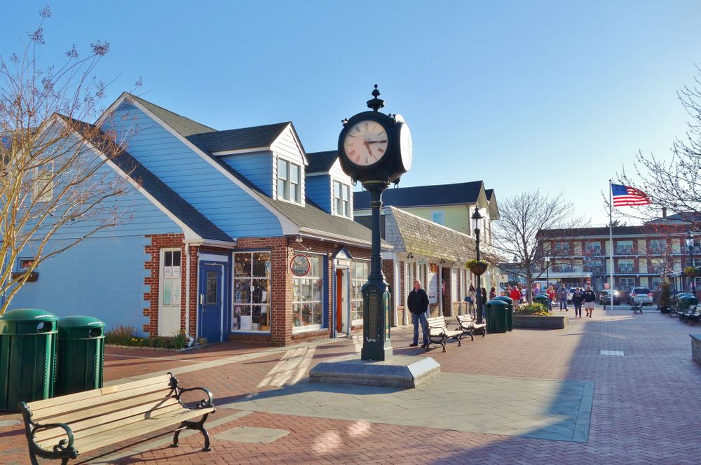People walking around Washington Street Mall