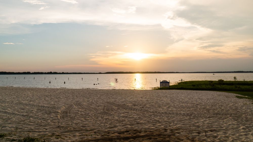 Sunset over the Waterfront Park
